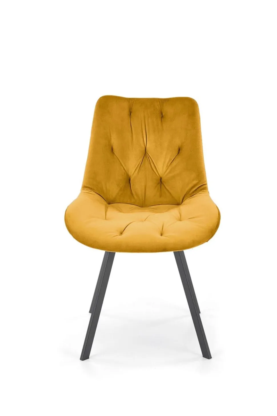 Krzesło obrotowe Veroniq musztardowe pikowane