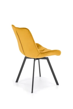 Krzesło obrotowe Veroniq musztardowe pikowane