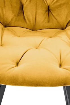Krzesło obrotowe Veroniq musztardowe pikowane