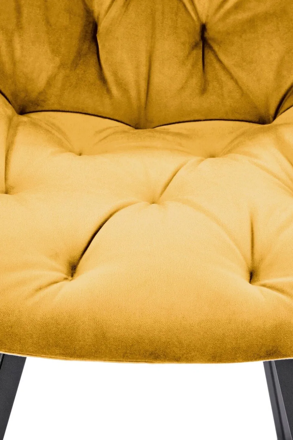 Krzesło obrotowe Veroniq musztardowe pikowane