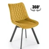 Krzesło obrotowe Veroniq musztardowe przeszycia