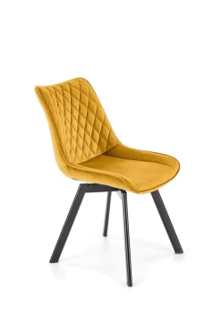 Krzesło obrotowe Veroniq musztardowe przeszycia