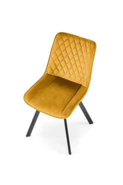 Krzesło obrotowe Veroniq musztardowe przeszycia