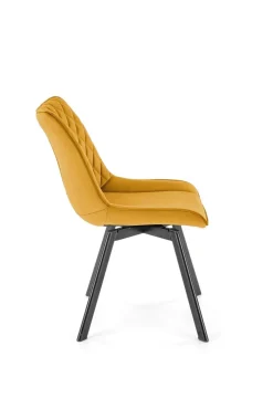 Krzesło obrotowe Veroniq musztardowe przeszycia