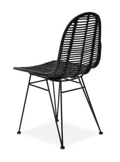 Krzesło Oregon rattan czarne