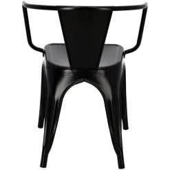 Krzesło Paris Arms czarne inspirowane Tolix