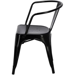 Krzesło Paris Arms czarne inspirowane Tolix