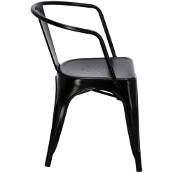 Krzesło Paris Arms czarne inspirowane Tolix