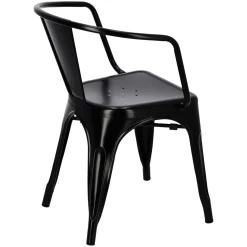 Krzesło Paris Arms czarne inspirowane Tolix