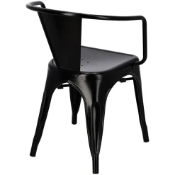 Krzesło Paris Arms czarne inspirowane Tolix