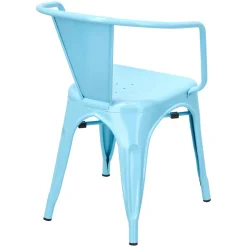 Krzesło Paris Arms niebieskie inspirowane Tolix