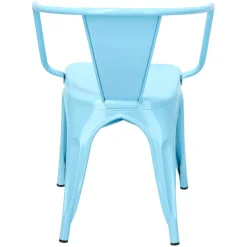 Krzesło Paris Arms niebieskie inspirowane Tolix