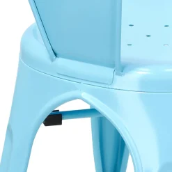 Krzesło Paris Arms niebieskie inspirowane Tolix