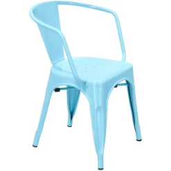 Krzesło Paris Arms niebieskie inspirowane Tolix