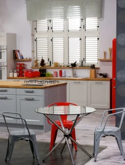 Krzesło Paris Arms niebieskie inspirowane Tolix