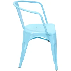 Krzesło Paris Arms niebieskie inspirowane Tolix