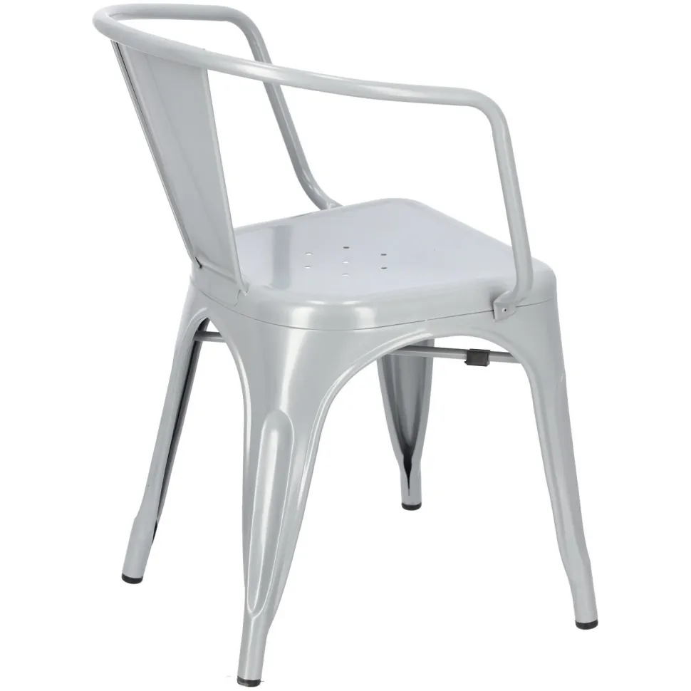 Krzesło Paris Arms szare inspirowane Tolix