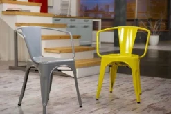 Krzesło Paris Arms szare inspirowane Tolix