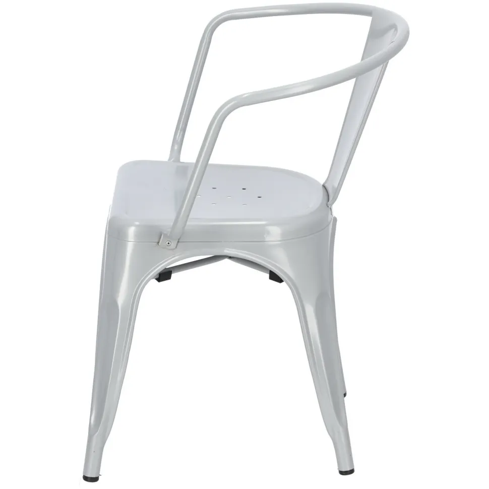 Krzesło Paris Arms szare inspirowane Tolix