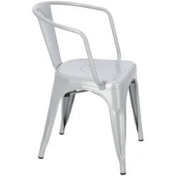 Krzesło Paris Arms szare inspirowane Tolix