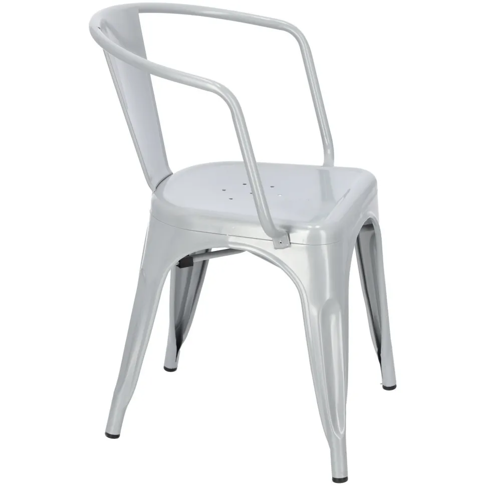 Krzesło Paris Arms szare inspirowane Tolix