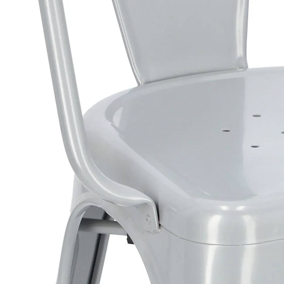 Krzesło Paris Arms szare inspirowane Tolix