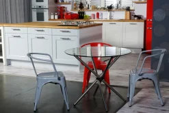 Krzesło Paris Arms szare inspirowane Tolix