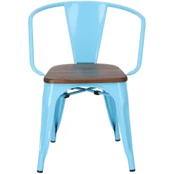 Krzesło Paris Arms Wood niebieskie sosna orzech
