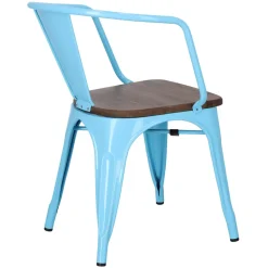 Krzesło Paris Arms Wood niebieskie sosna orzech