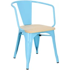 Krzesło Paris Arms Wood niebieskie sosna naturalna