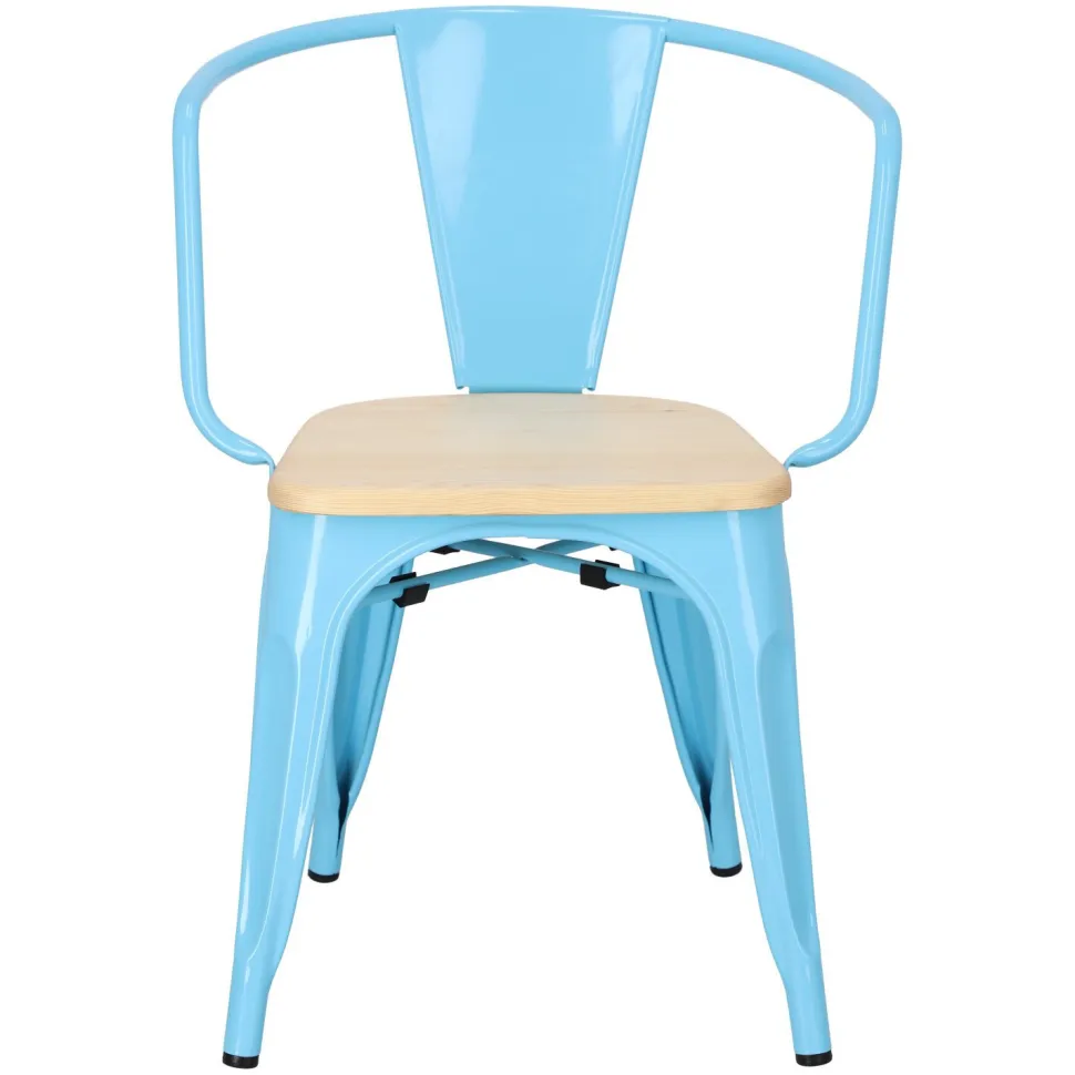 Krzesło Paris Arms Wood niebieskie sosna naturalna