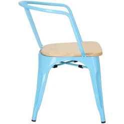 Krzesło Paris Arms Wood niebieskie sosna naturalna