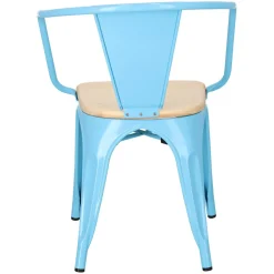 Krzesło Paris Arms Wood niebieskie sosna naturalna