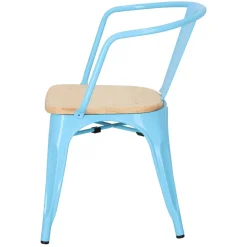 Krzesło Paris Arms Wood niebieskie sosna naturalna