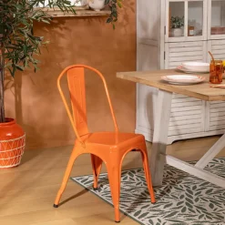 Krzesło Paris Edge metalowe pomarańczowe