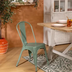 Krzesło Paris Edge metalowe oliwkowe