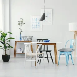 Krzesło Paris niebieskie inspirowane Tolix