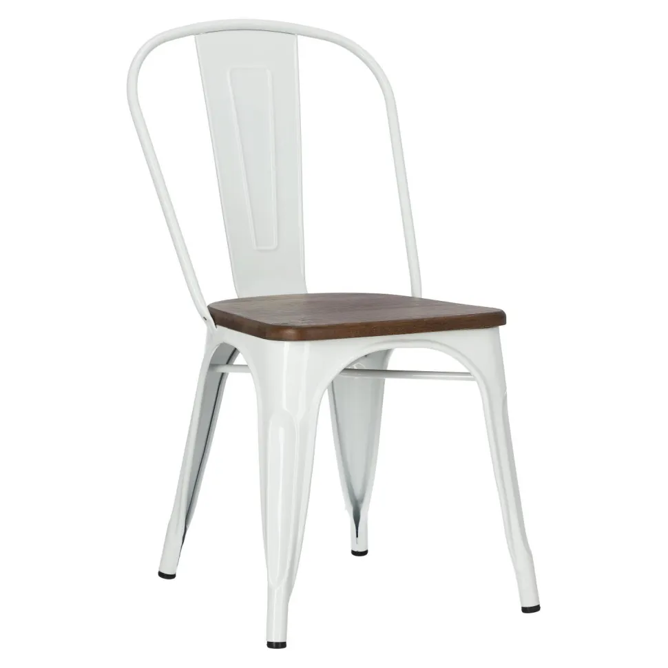 Krzesło Paris Wood białe sosna orzech