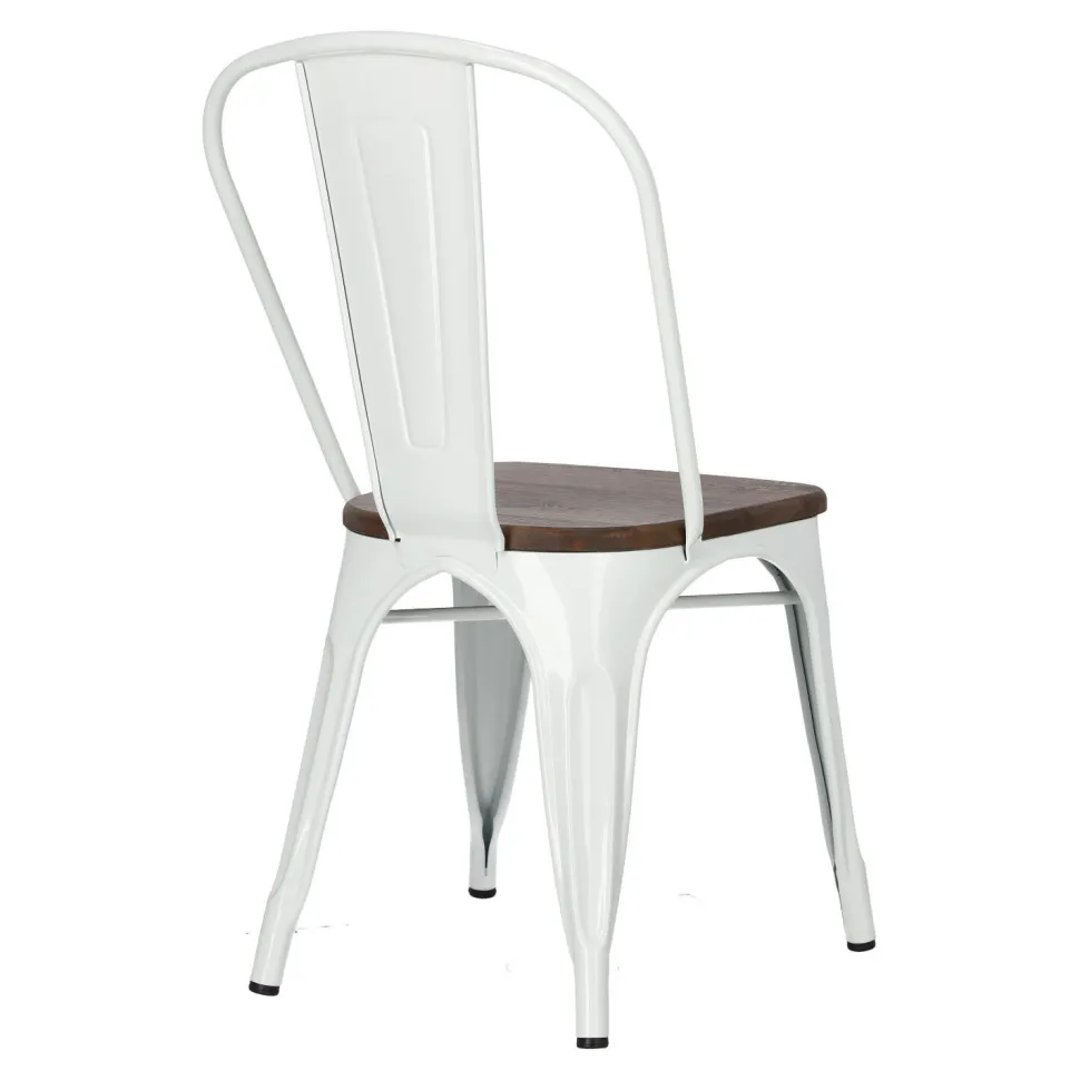 Krzesło Paris Wood białe sosna orzech