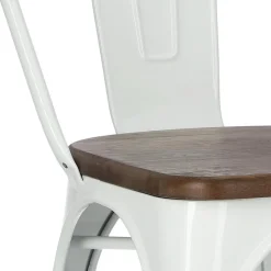 Krzesło Paris Wood białe sosna orzech