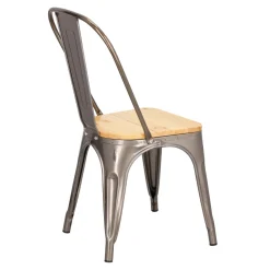 Krzesło Paris Wood metaliczne sosna naturalna