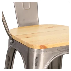 Krzesło Paris Wood metaliczne sosna naturalna