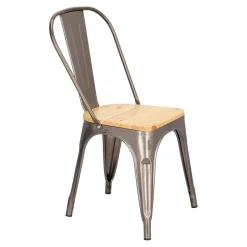 Krzesło Paris Wood metaliczne sosna naturalna