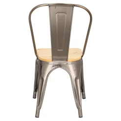 Krzesło Paris Wood metaliczne sosna naturalna