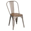 Krzesło Paris Wood metaliczne sosna orzech