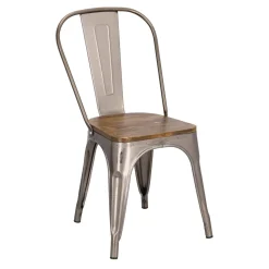 Krzesło Paris Wood metaliczne sosna orzech