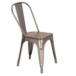 Krzesło Paris Wood metaliczne sosna orzech