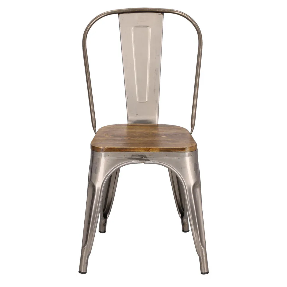 Krzesło Paris Wood metaliczne sosna orzech