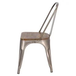 Krzesło Paris Wood metaliczne sosna orzech