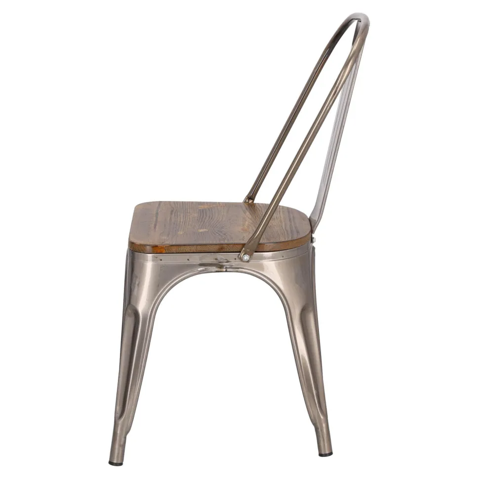 Krzesło Paris Wood metaliczne sosna orzech